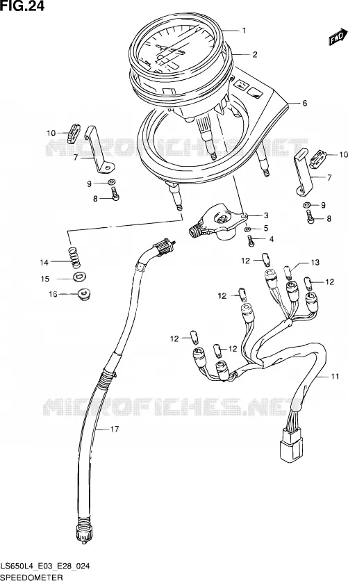 SPEEDOMETER (LS650L4 E03) Suzuki MOTO 650 SAVAGE 2014  LS650 L4