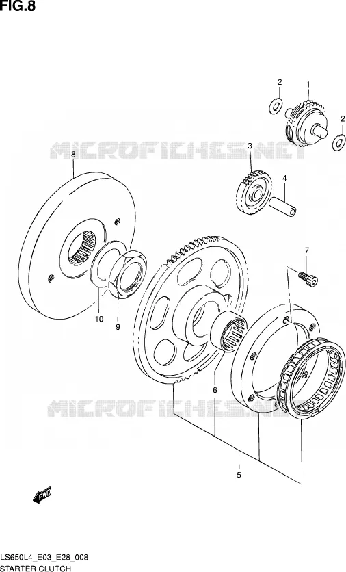 STARTER MOTOR CLUTCH Suzuki MOTO 650 SAVAGE 2014  LS650 L4