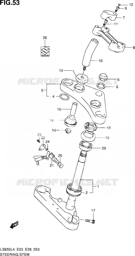STEERING COLUMN Suzuki MOTO 650 SAVAGE 2014  LS650 L4