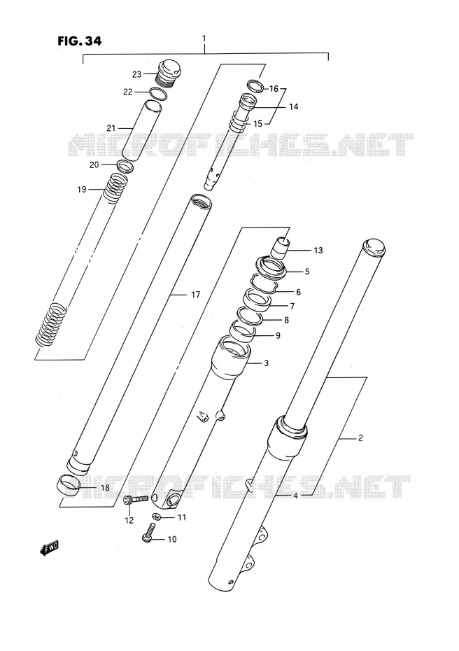 FRNT FORK Suzuki MOTO 650 SAVAGE 1990  LS650PL(E24)