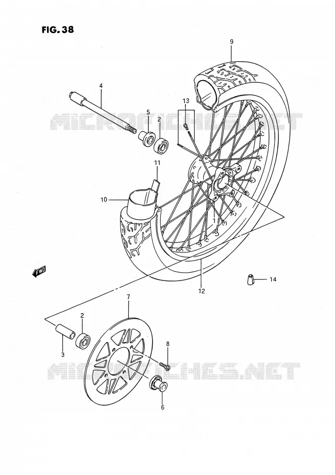 FRONT WHEEL Suzuki MOTO 650 SAVAGE 1990  LS650PL(E24)
