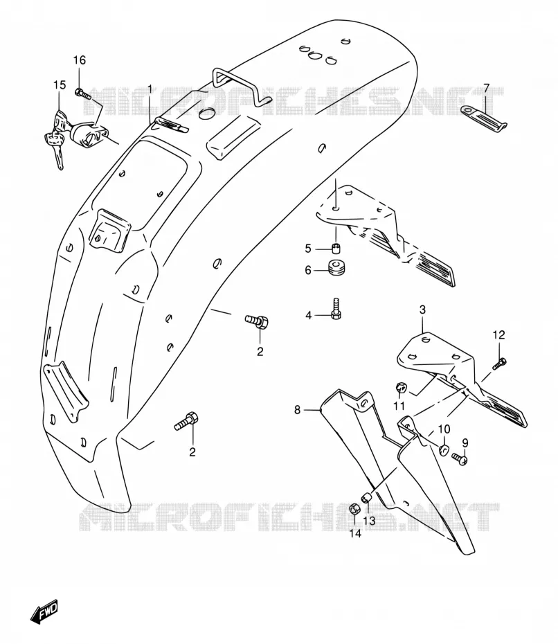 REAR FEDNER Suzuki MOTO 650 SAVAGE 1999  LS650PX(E22)