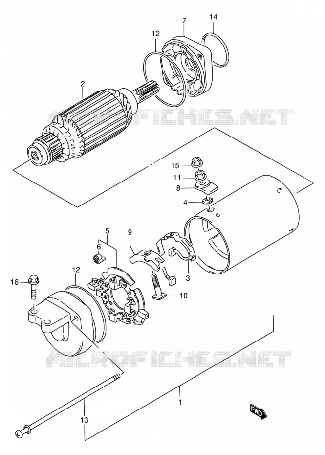 STARTER MOTOR (VOIR NOTE) Suzuki MOTO 650 SAVAGE 1999  LS650PX(E22)