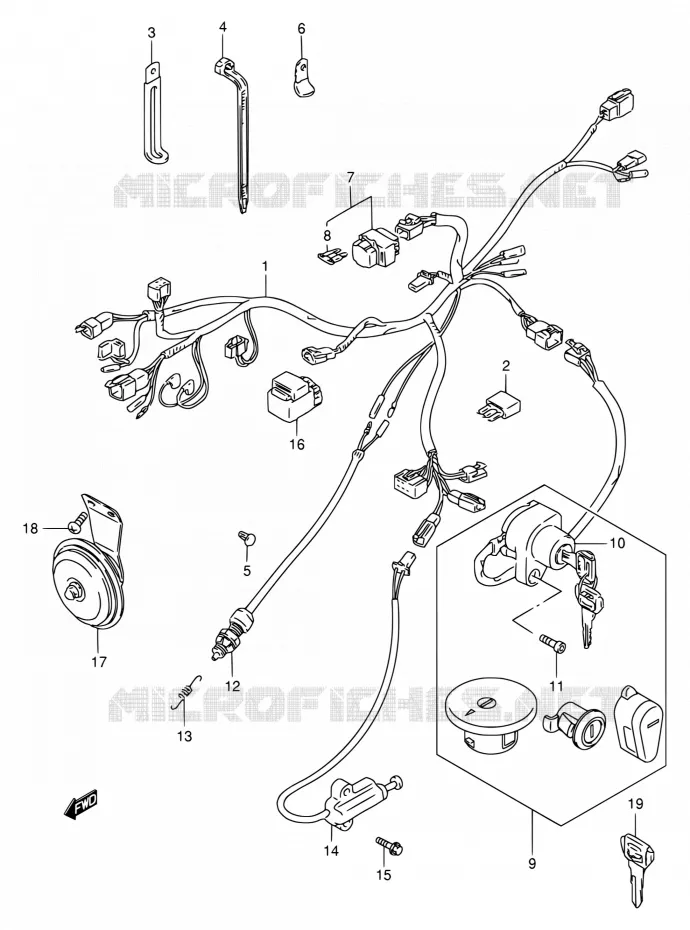 WIRING HARNESS Suzuki MOTO 650 SAVAGE 1999  LS650PX(E22)
