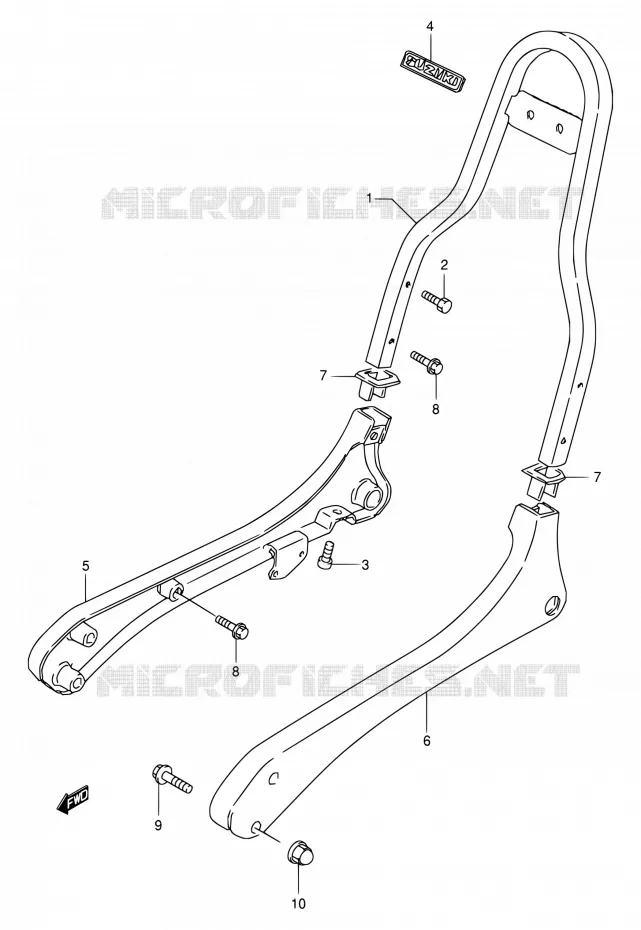 BACKREST Suzuki MOTO 650 BOULEVARD 2000  LS650P Y (E03,E28,E33)