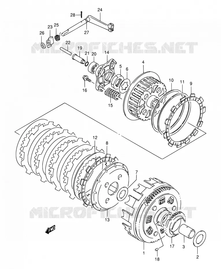 CLUTCH Suzuki MOTO 650 BOULEVARD 2000  LS650P Y (E03,E28,E33)