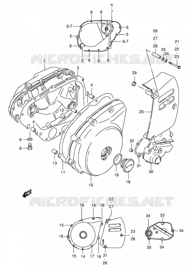 CRACKCASE COVER Suzuki MOTO 650 BOULEVARD 2000  LS650P Y (E03,E28,E33)