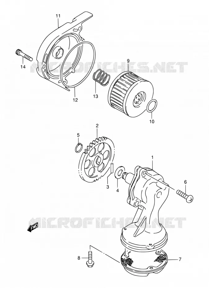 OIL PUMP Suzuki MOTO 650 BOULEVARD 2000  LS650P Y (E03,E28,E33)