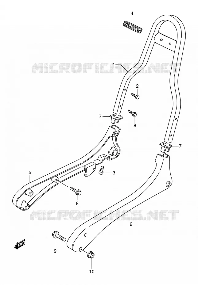 BACKREST (MODELE V/W/X/Y/K1/K2/K3) Suzuki MOTO 650 SAVAGE 2000  LS650PY(E22)