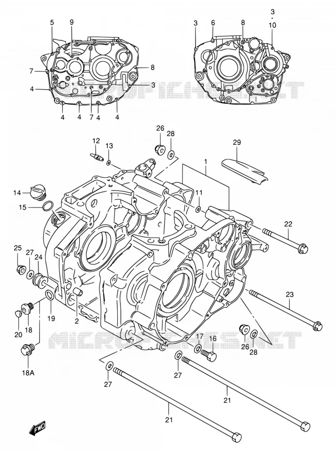 CRACKCASE COVER Suzuki MOTO 650 SAVAGE 2000  LS650PY(E22)