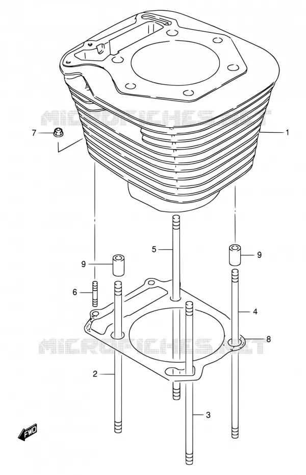 CYLINDER Suzuki MOTO 650 SAVAGE 2000  LS650PY(E22)