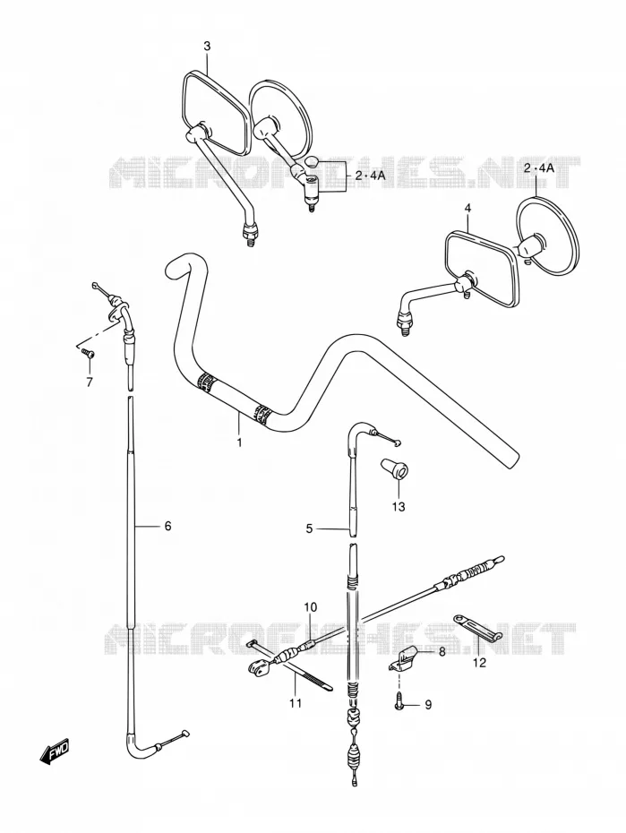 HANDELBAR - CONTROL CABLE Suzuki MOTO 650 SAVAGE 2000  LS650PY(E22)