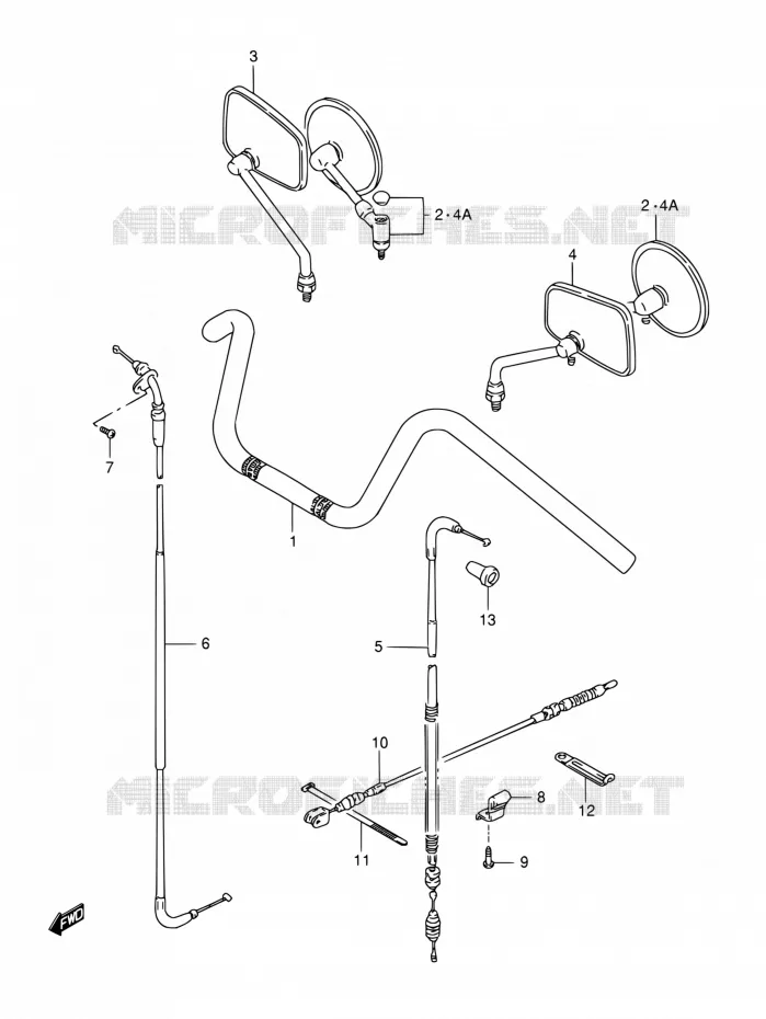 HANDELBAR - CONTROL CABLE Suzuki MOTO 650 SAVAGE 2001  LS650PK1(E22)