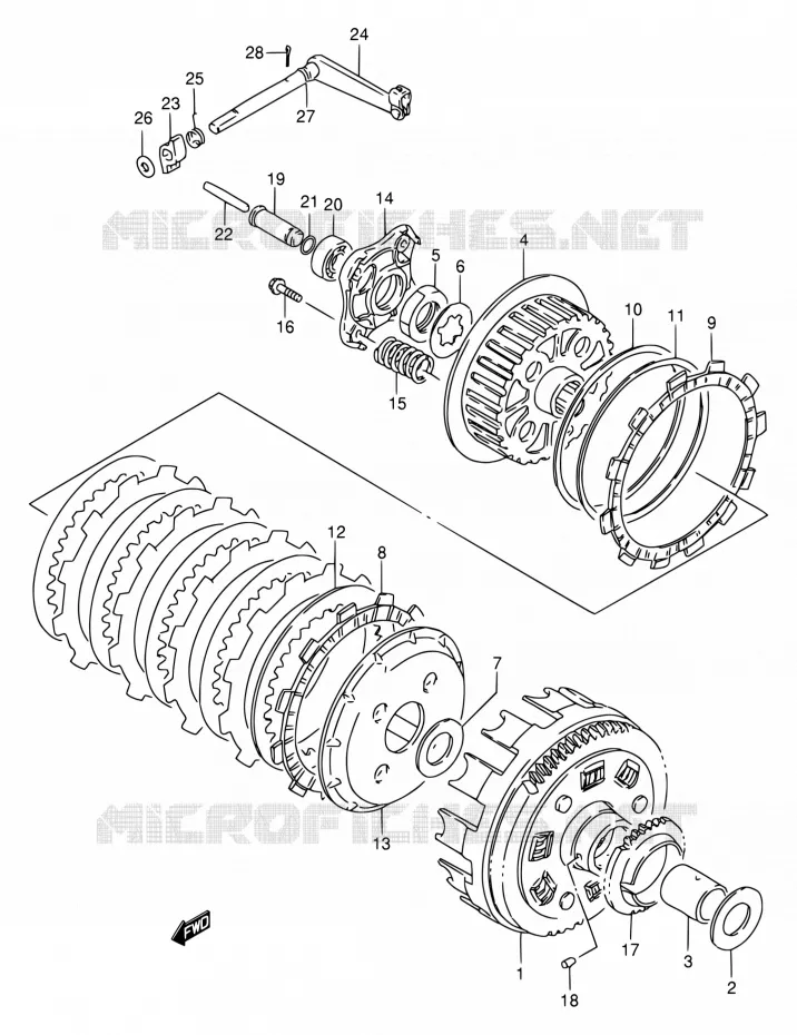 CLUTCH Suzuki MOTO 650 SAVAGE 2002  LS650PK2(E22)