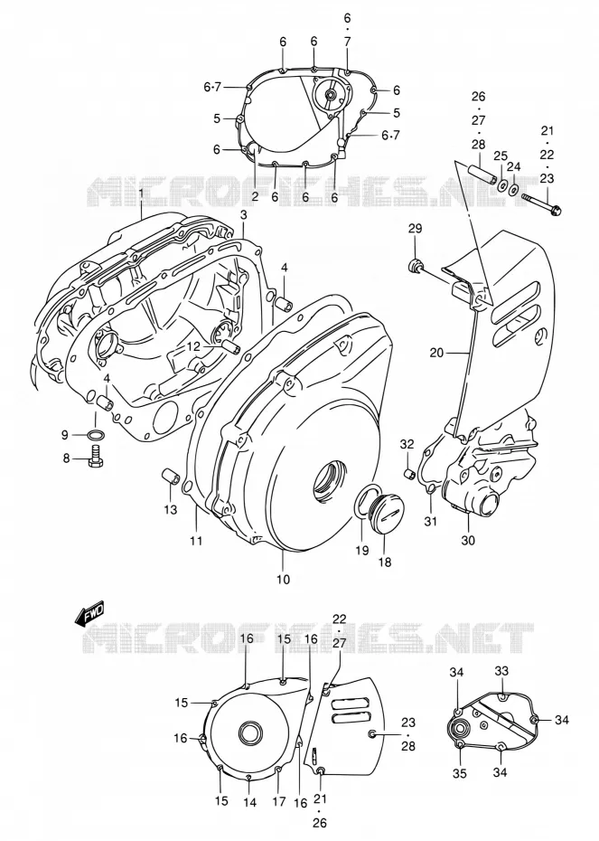 CRACKCASE COVER Suzuki MOTO 650 SAVAGE 2002  LS650PK2(E22)