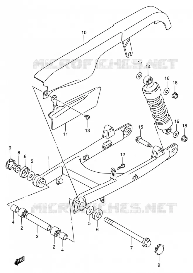 SWINGARM Suzuki MOTO 650 SAVAGE 2003  LS650PK3(E22)