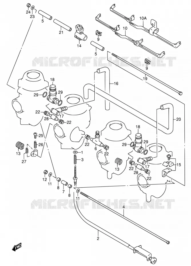 CARBURETOR FITTINGS (MODELE P/R) Suzuki MOTO 600 RF 1993  RF600RP/RF600RUP