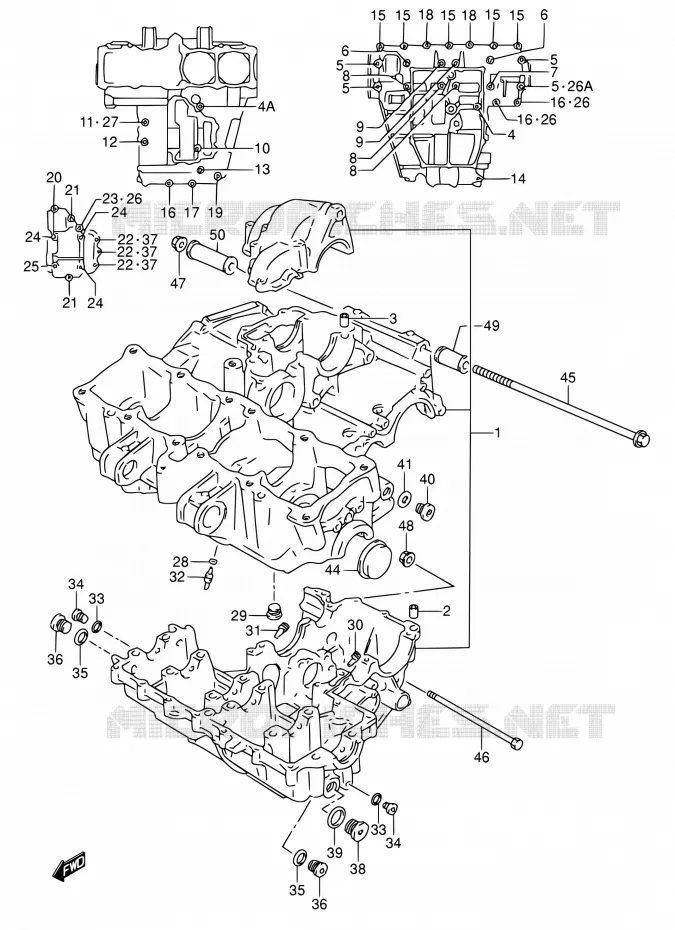 CRACKCASE COVER Suzuki MOTO 600 RF 1993  RF600RP/RF600RUP