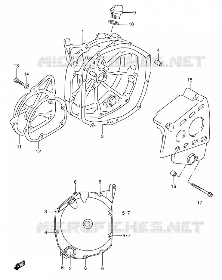 CRACKCASE COVER Suzuki MOTO 600 RF 1993  RF600RP/RF600RUP