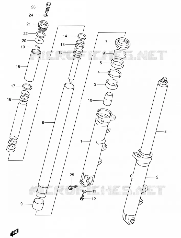 FRONT FORK Suzuki MOTO 600 RF 1993  RF600RP/RF600RUP