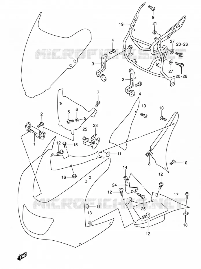 INSTALLATION PARTS Suzuki MOTO 600 RF 1993  RF600RP/RF600RUP
