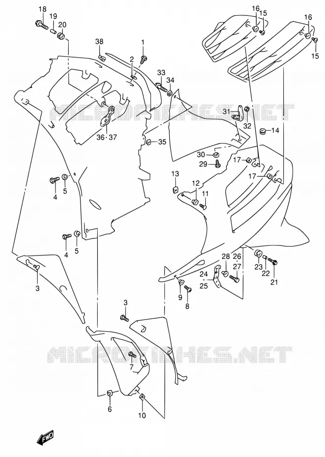 INSTALLATION PARTS Suzuki MOTO 600 RF 1993  RF600RP/RF600RUP