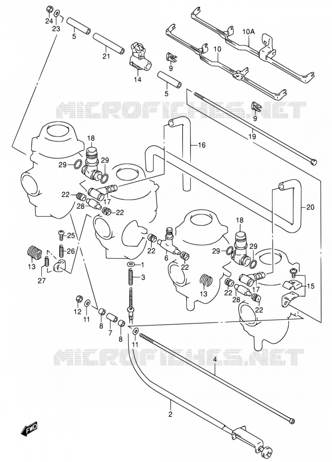 CARBURETOR FITTINGS (MODELE P/R) Suzuki MOTO 600 RF 1994  RF600RR/RF600RUR