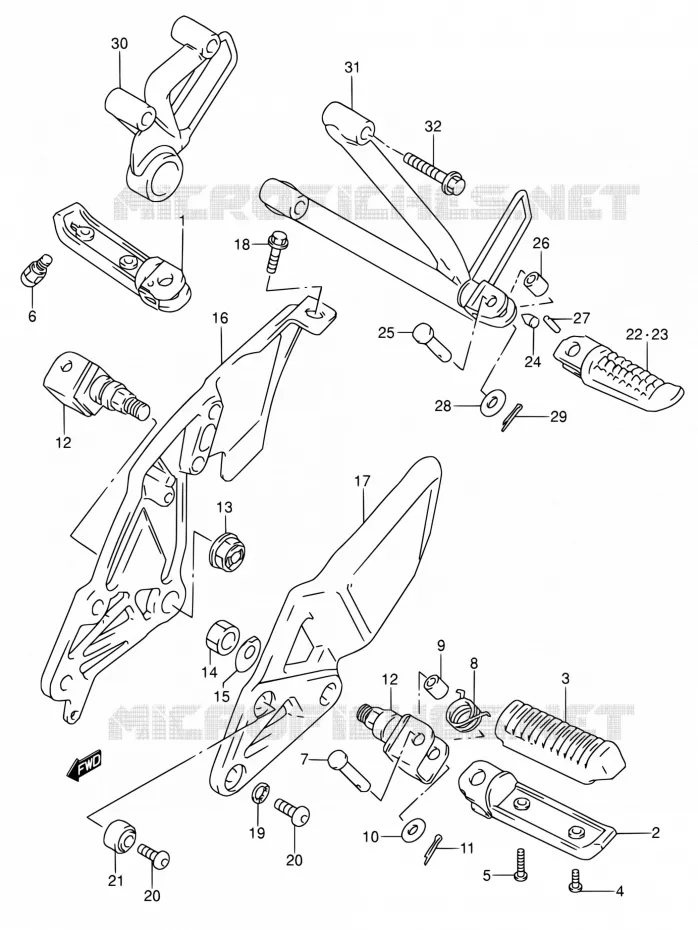 FOOTREST Suzuki MOTO 600 RF 1994  RF600RR/RF600RUR