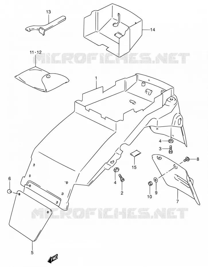 REAR FEDNER (MODELE P/R) Suzuki MOTO 600 RF 1994  RF600RR/RF600RUR