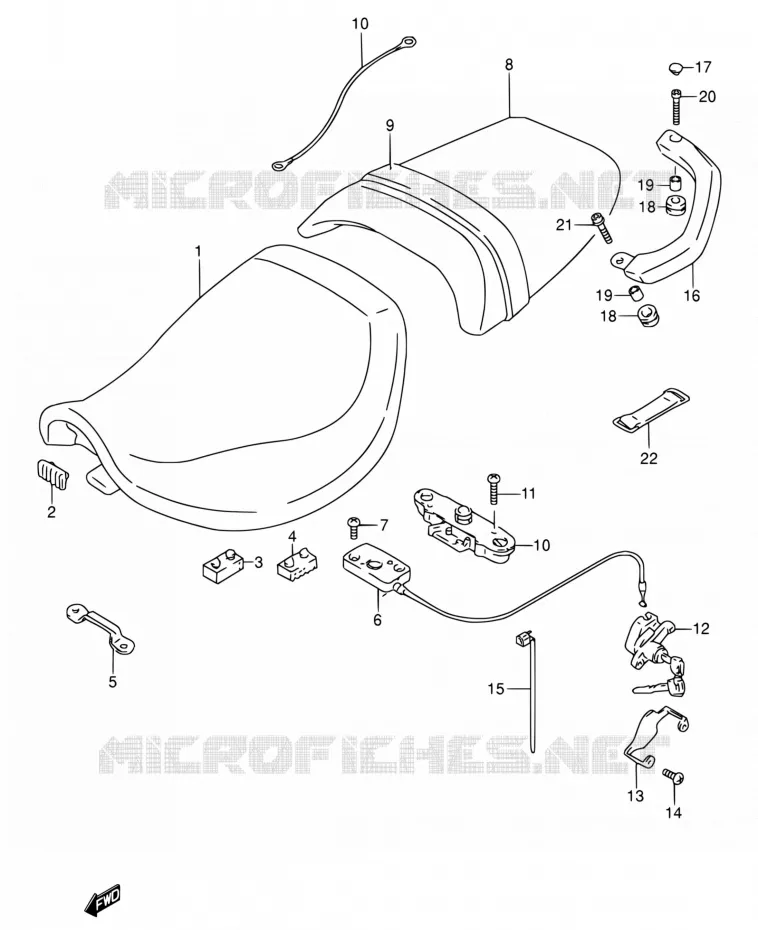 SEAT (MODELE P/R) Suzuki MOTO 600 RF 1994  RF600RR/RF600RUR
