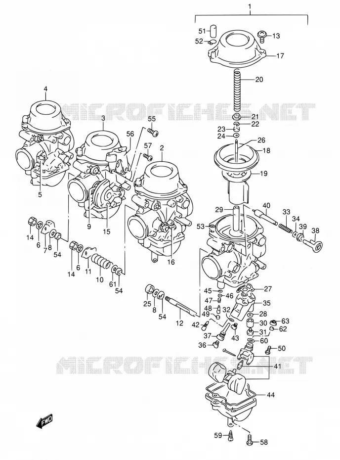 CARBURETOR (MODELE P/R E18/E39) Suzuki MOTO 600 RF 1995  RF600RS/RF600RUS