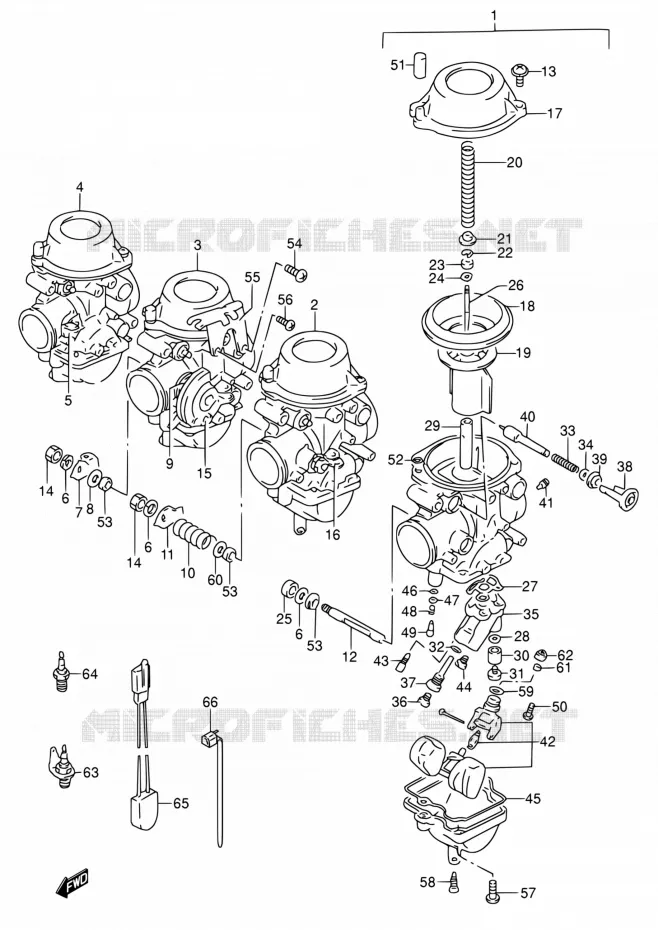 CARBURETOR (MODELE S/V E18) Suzuki MOTO 600 RF 1995  RF600RS/RF600RUS