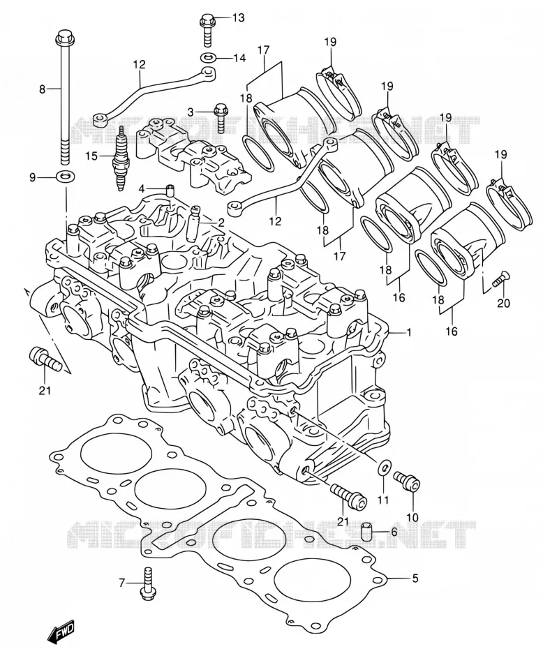 CYLINDER HEAD Suzuki MOTO 600 RF 1995  RF600RS/RF600RUS