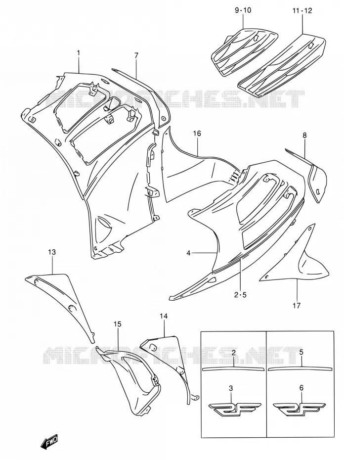 UNDER COWLING (MODELE S) Suzuki MOTO 600 RF 1995  RF600RS/RF600RUS