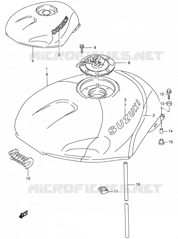 FUEL TANK Suzuki MOTO 125 RG 1994  RG125FU R