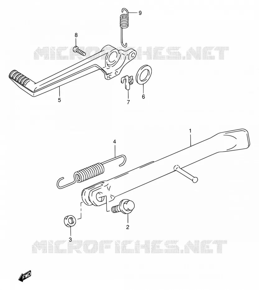 STAND - REAR BRAKE Suzuki MOTO 125 RG 1994  RG125FU R
