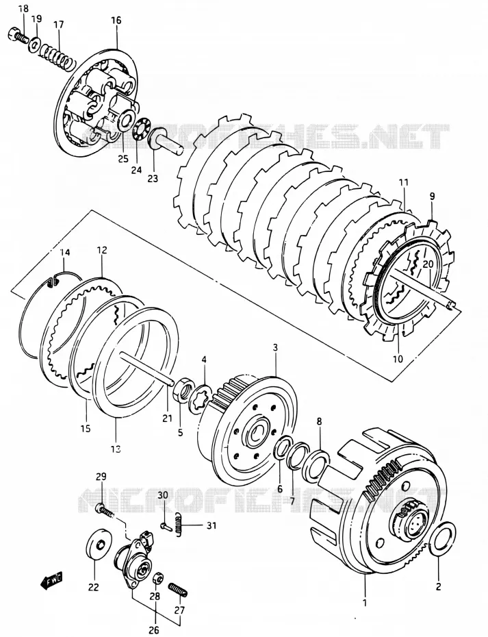 CLUTCH Suzuki MOTO 250 RG 1987  RG250 H/RG250F H