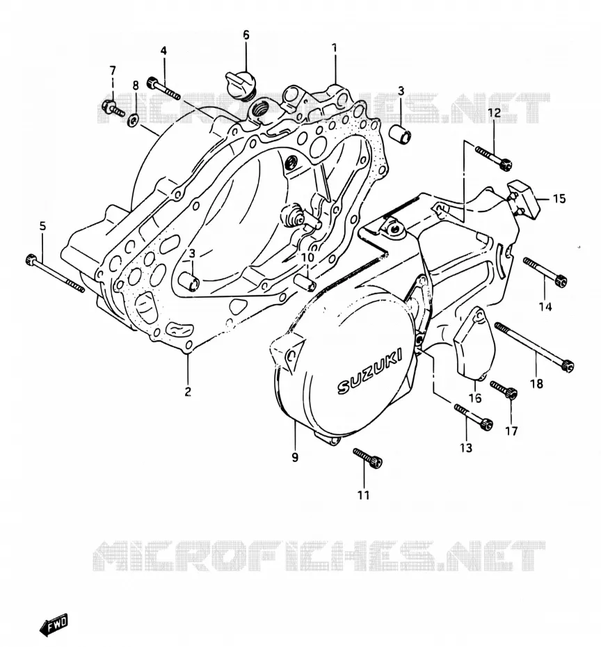 CRACKCASE COVER Suzuki MOTO 250 RG 1987  RG250 H/RG250F H