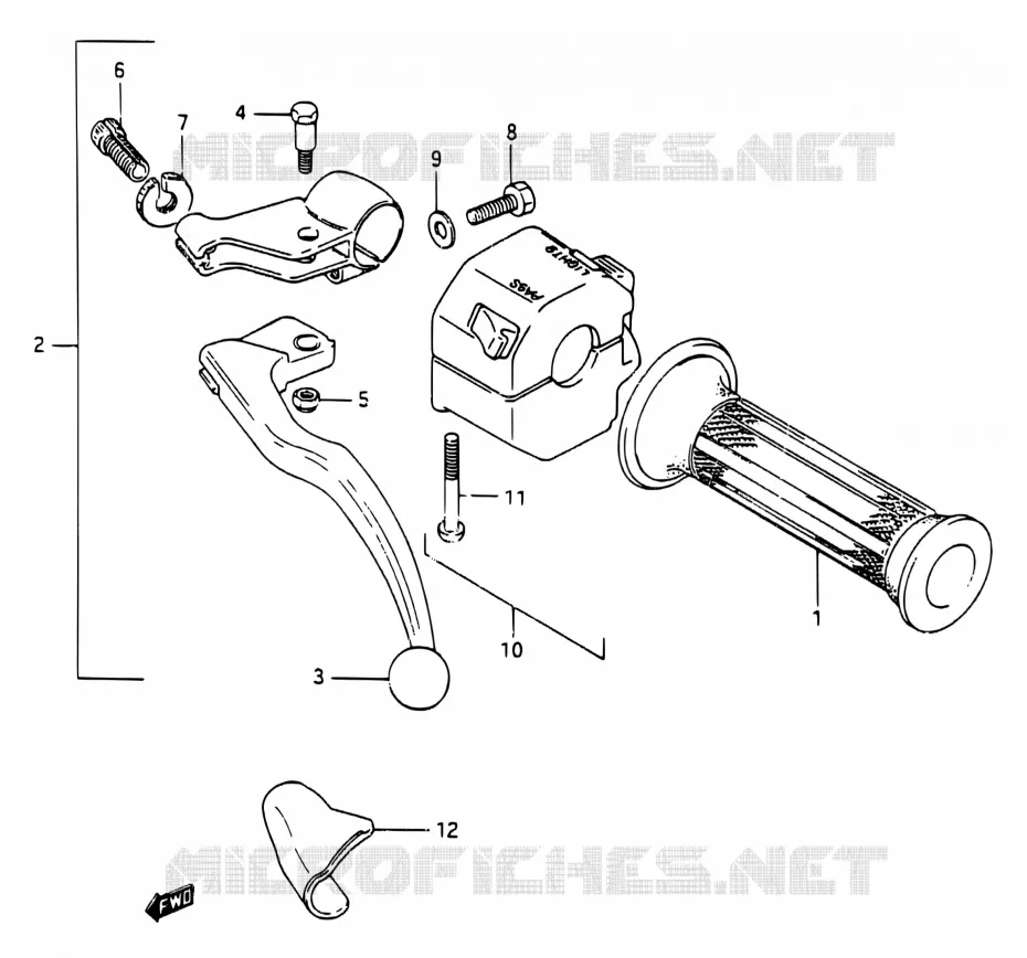 LEFT HANDLE SW (MODELE H) Suzuki MOTO 250 RG 1987  RG250 H/RG250F H