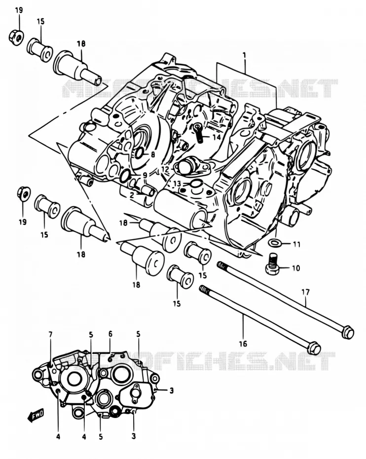 CRACKCASE COVER Suzuki MOTO 50 RG 1983  RG50 G/RG50 G1