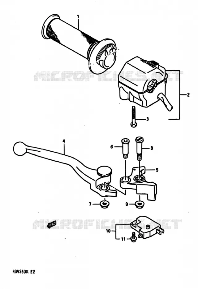 RIGHT SWITCH - HANDGRIP Suzuki MOTO 250 RG 1989  RGV250 K