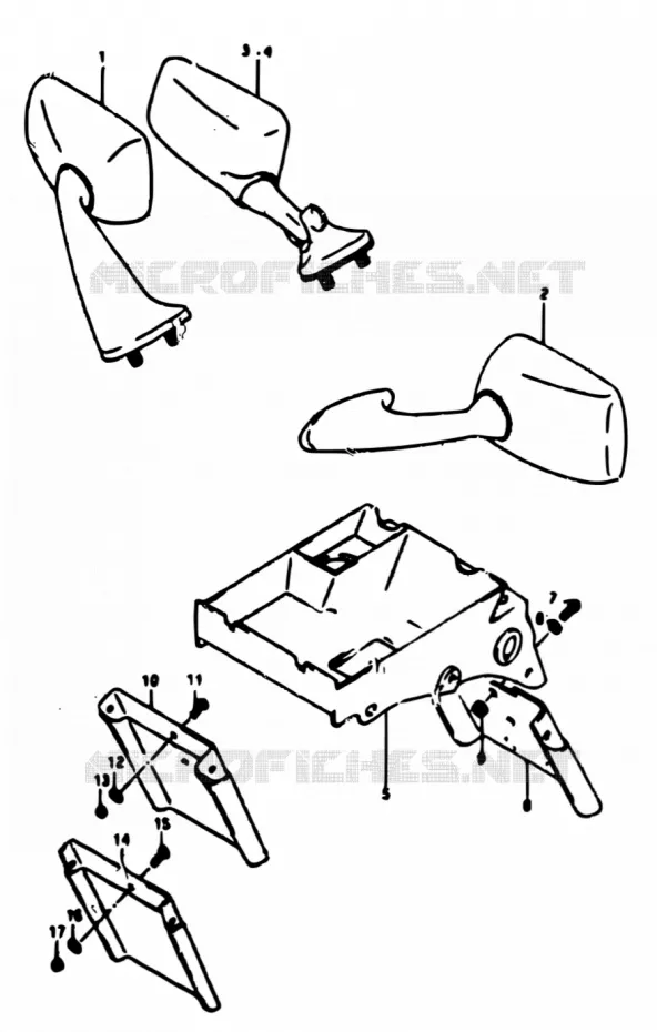 MIRRORS - MUDGUARD Suzuki MOTO 250 RG 1990  RGV250 L