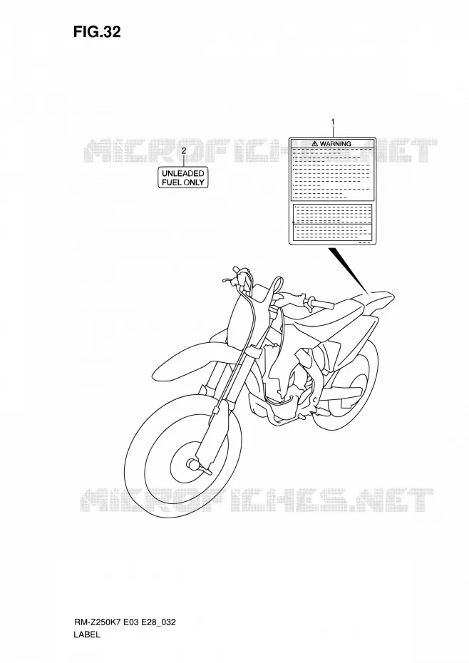 LABEL Suzuki MOTO 250 RM-Z 2009  RM-Z250 K9 (E03,E28,E33)
