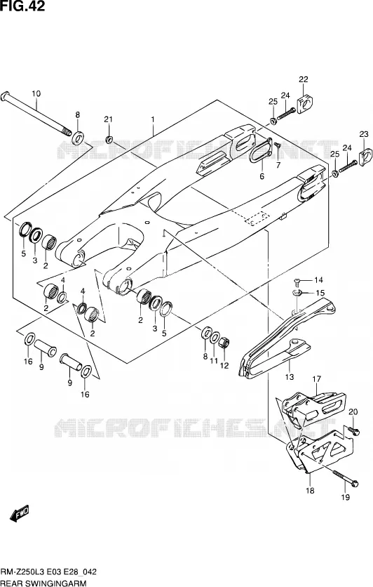 SWINGARM Suzuki MOTO 250 RM-Z 2013  RM-Z250 L3 (E03,E28,E33)