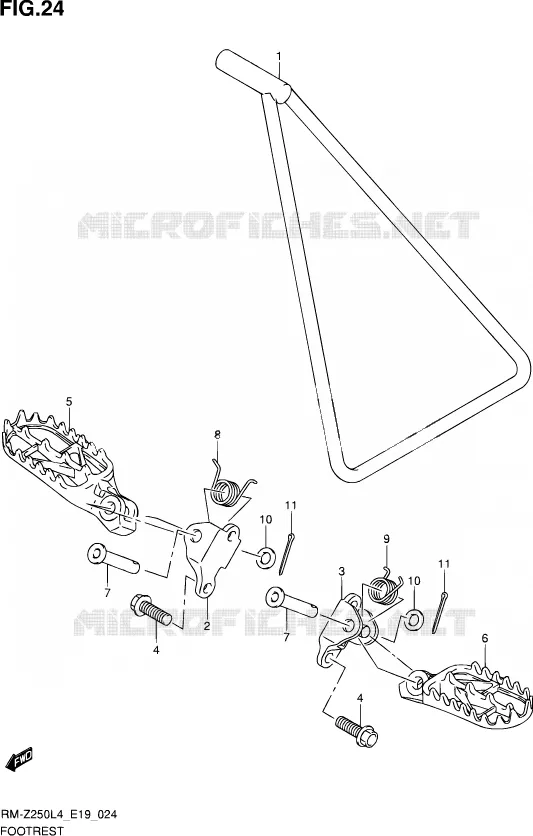 FOOTREST Suzuki MOTO 250 RM-Z 2014  RM-Z250 L4 (E19)