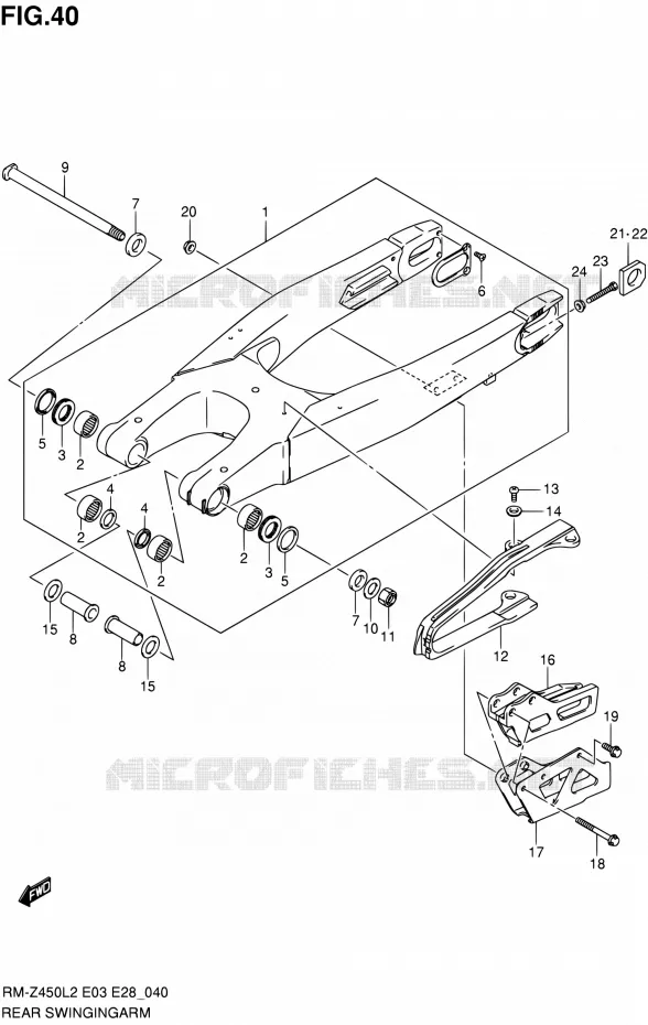 SWINGARM Suzuki MOTO 450 RM-Z 2012  RM-Z450 L2 (E03,E28,E33)