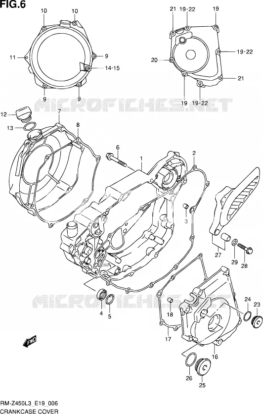 CRACKCASE COVER Suzuki MOTO 450 RM-Z 2013  RM-Z450 L3 (E19)