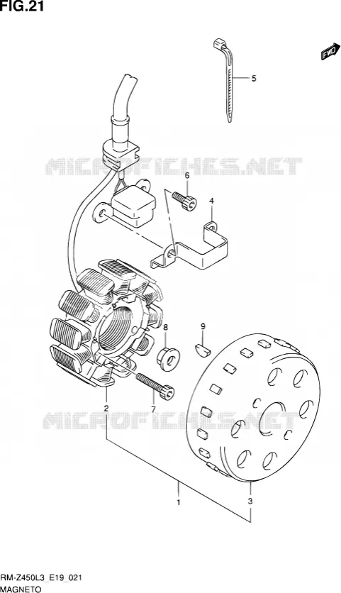 MAGNE TO Suzuki MOTO 450 RM-Z 2013  RM-Z450 L3 (E19)