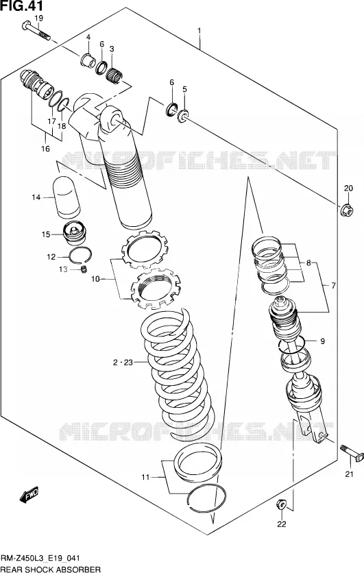 REAR DAMPER Suzuki MOTO 450 RM-Z 2013  RM-Z450 L3 (E19)