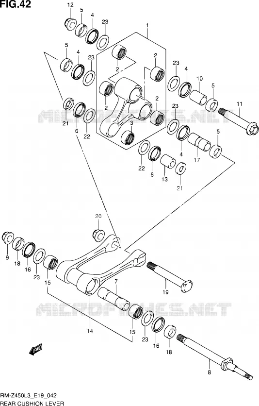 SHOCK ABSORBER LINKAGE Suzuki MOTO 450 RM-Z 2012  RM-Z450 L3 (E19)